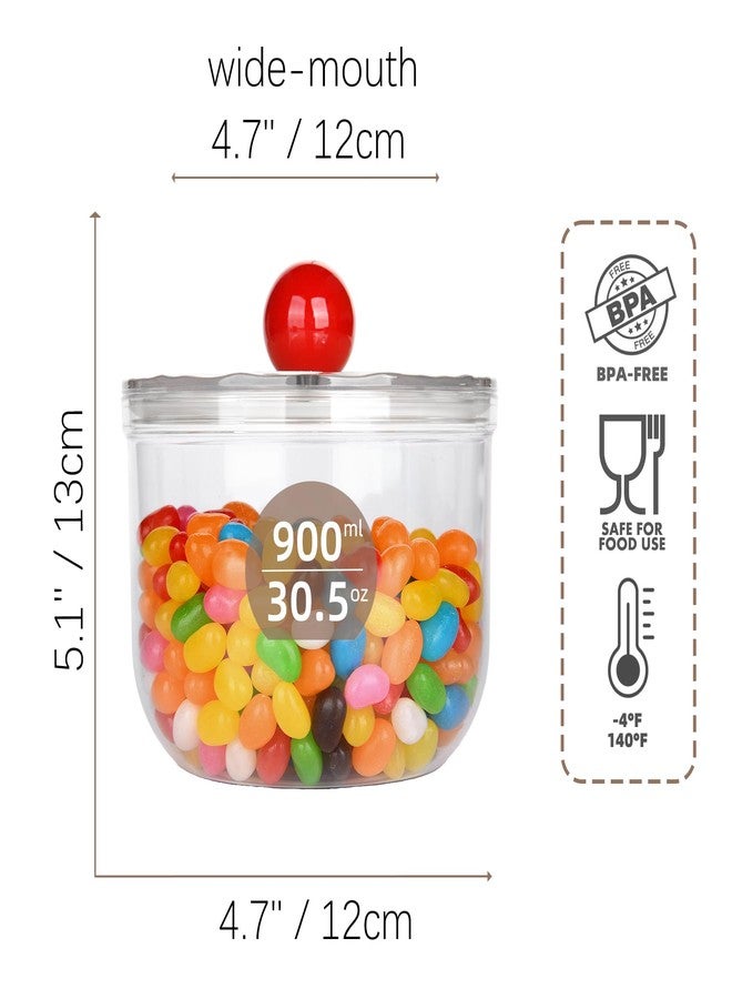 Custde 30 floz Clear Plastic Candy Jar with Lid - Airtight Multi-Purpose Storage for Candy, Cookies, Coffee & More - Ideal for Kitchen, Office Desk, Bathroom (30 fl oz) - Image 5